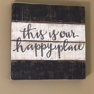 Brown/white wood plaque 16 x 16. NWOT.